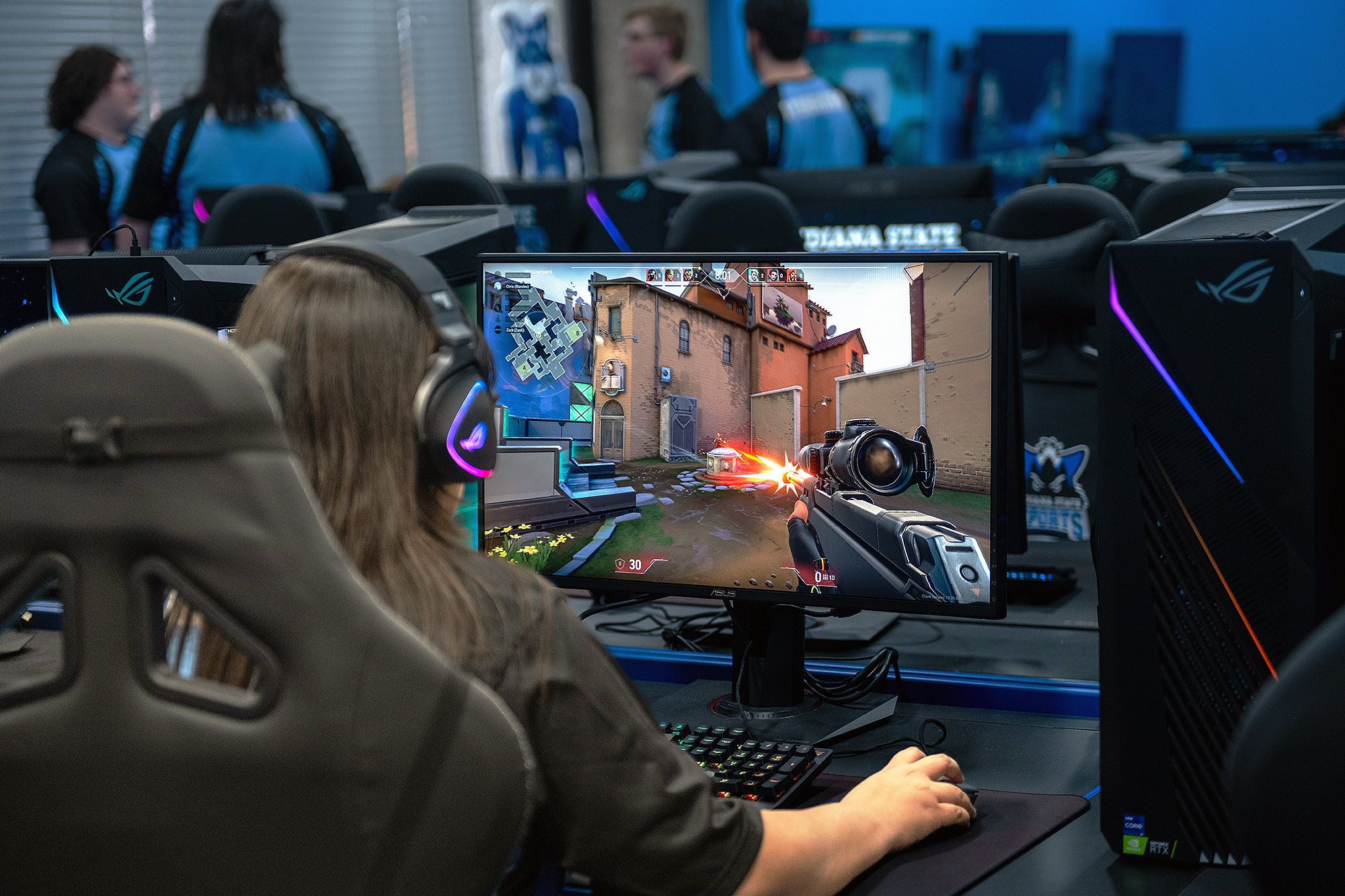 ISU Esports Lab features rows of high-performance gaming stations.