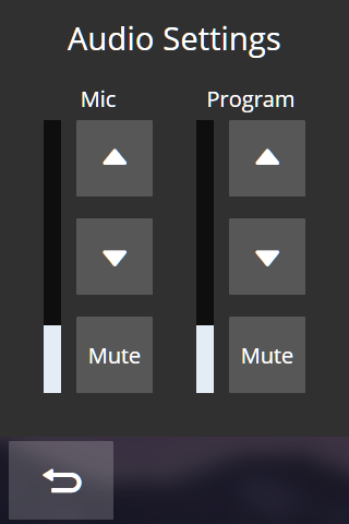 TLP Pro 300M Series Audio Setting Page