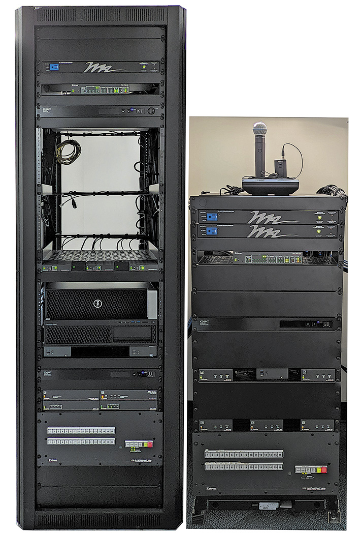 Visualization Studio AV Rack shown at left; Innovation Studio AV Rack shown at right.