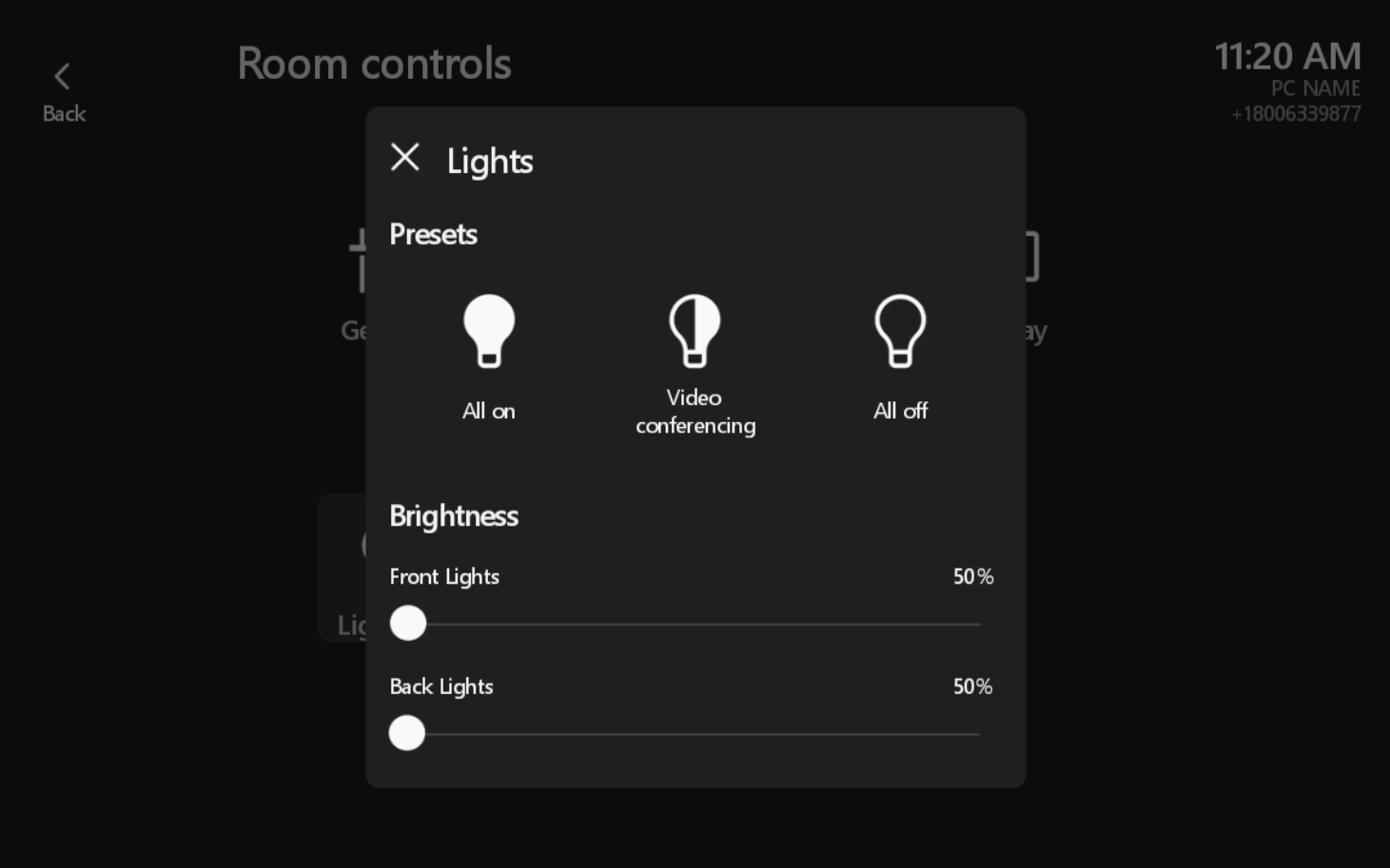 Microsoft Teams Rooms for Poly TC8 - Lights