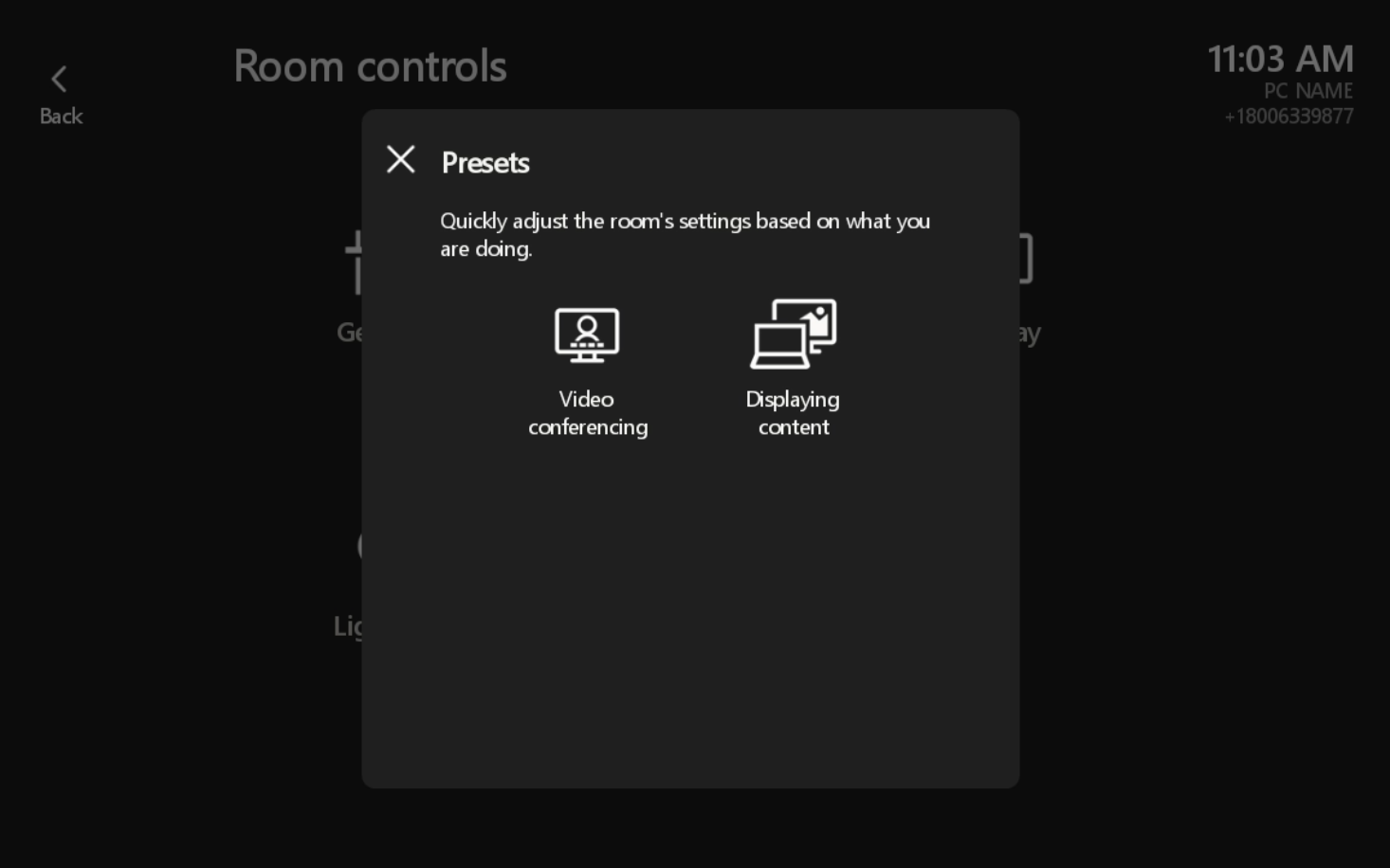 Microsoft Teams Rooms for Poly TC8 - Presets