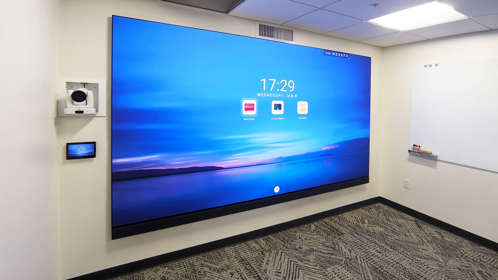 Authorized students have access to the videowall to practice their presentation skills, as well as participate in scheduled events held within the room.