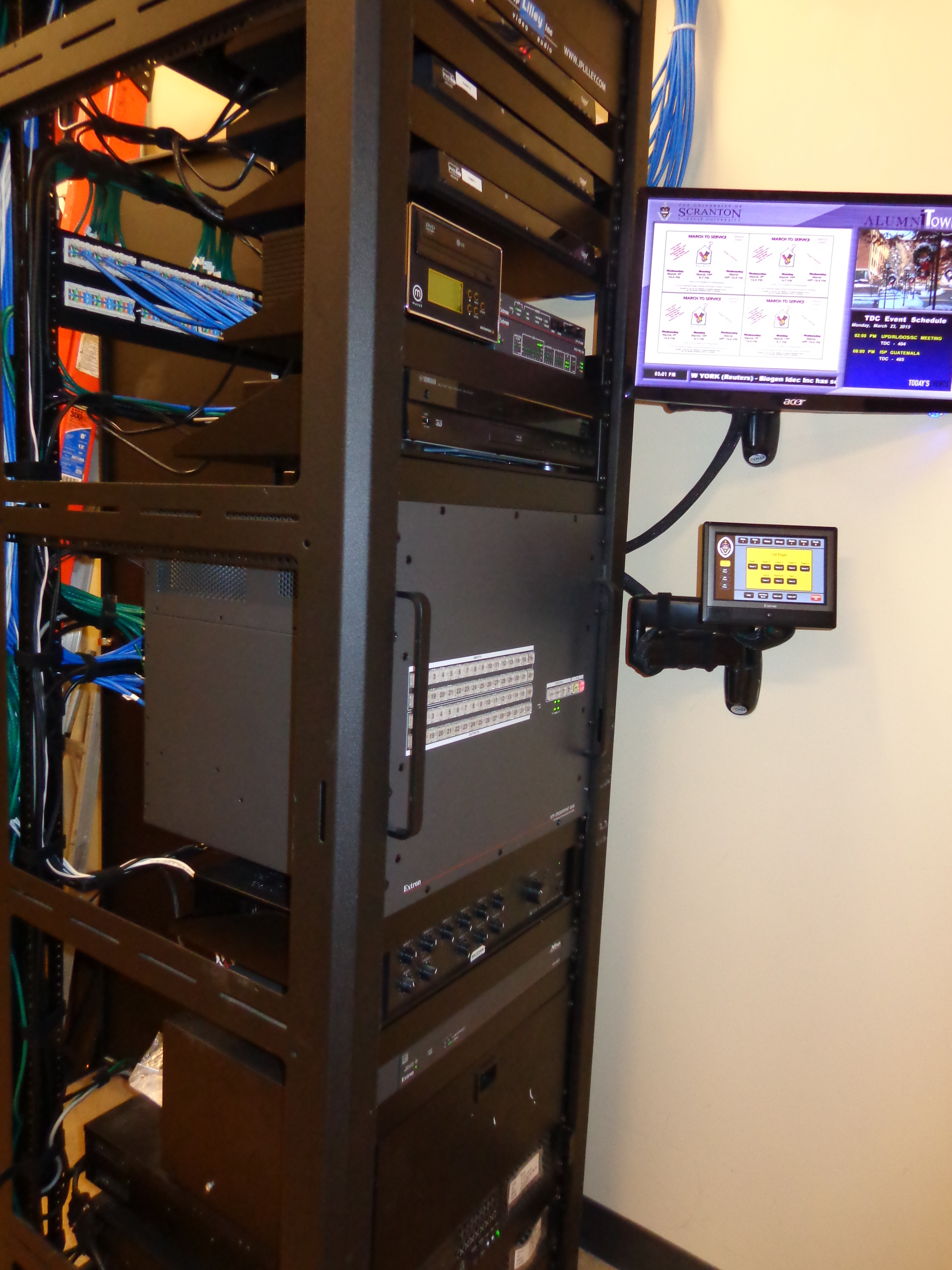 AV equipment mounted on rack