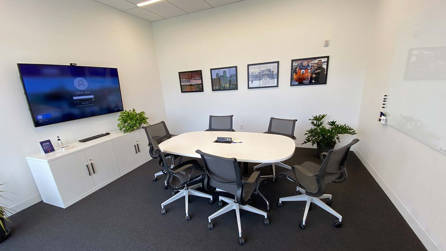 NVRC Conference Room 301 is typical of the more formal meeting spaces within the NVRC and includes an Extron EBP 1200C Cable Cubby enclosure with an integrated eBUS button panel for room control.