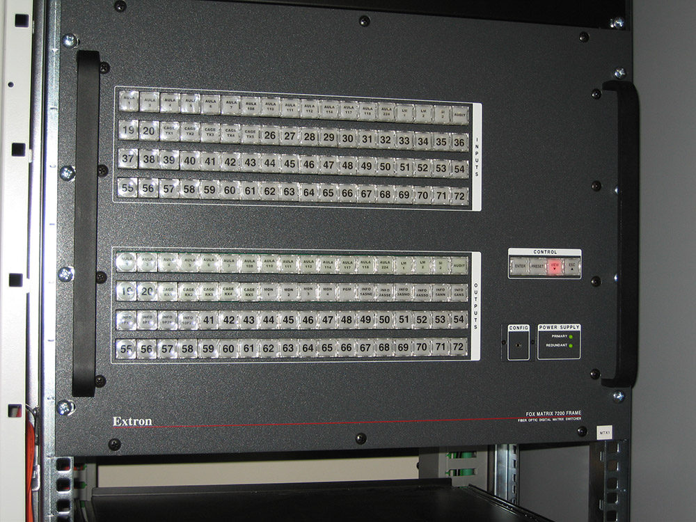 AV equipment vital to AMS operations is rack-mounted in the RAM center