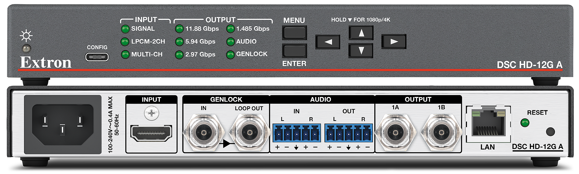 Image du DSC HD-12G A avec boutons de légende descriptifs