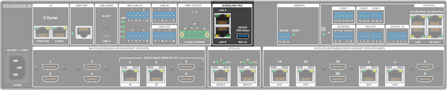 DTP3 CrossPoint 662 rear view highlighting ShareLink Pro