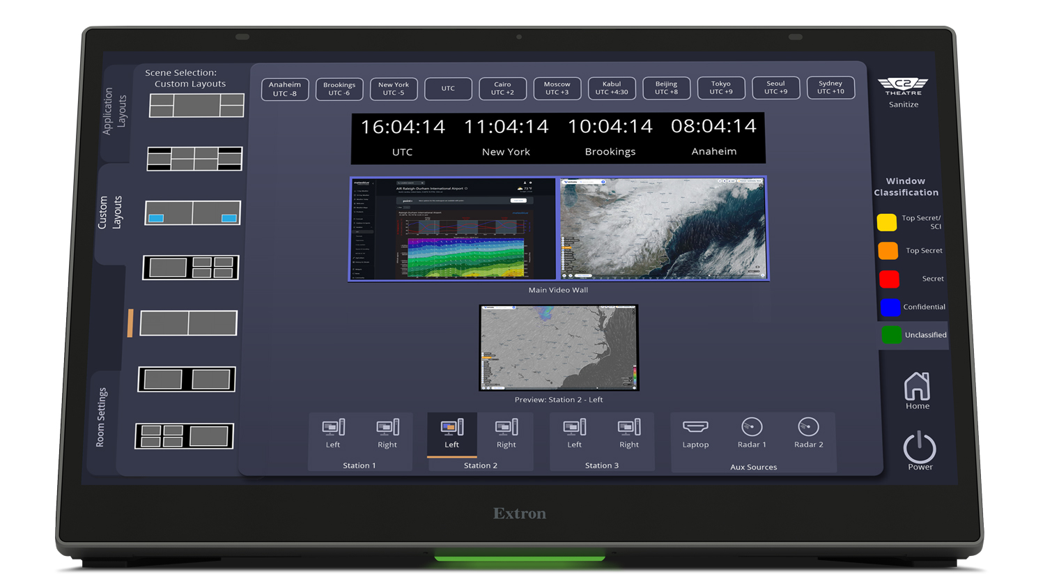 Sample GUI shown on a TLP Pro 1535T