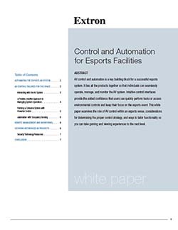Control and Automation for Esports Facilities
