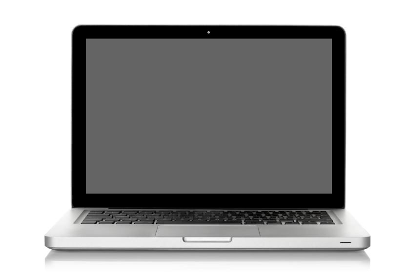 Laptop mit schwarzem Bildschirm