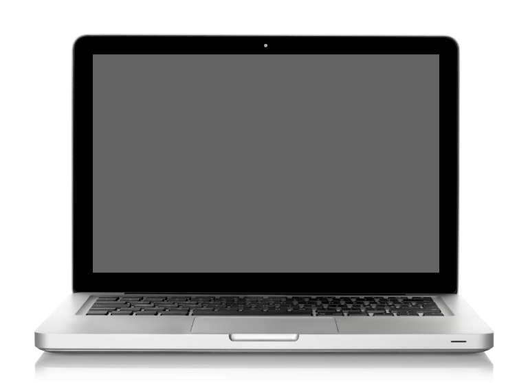 Ноутбук с пустым экраном