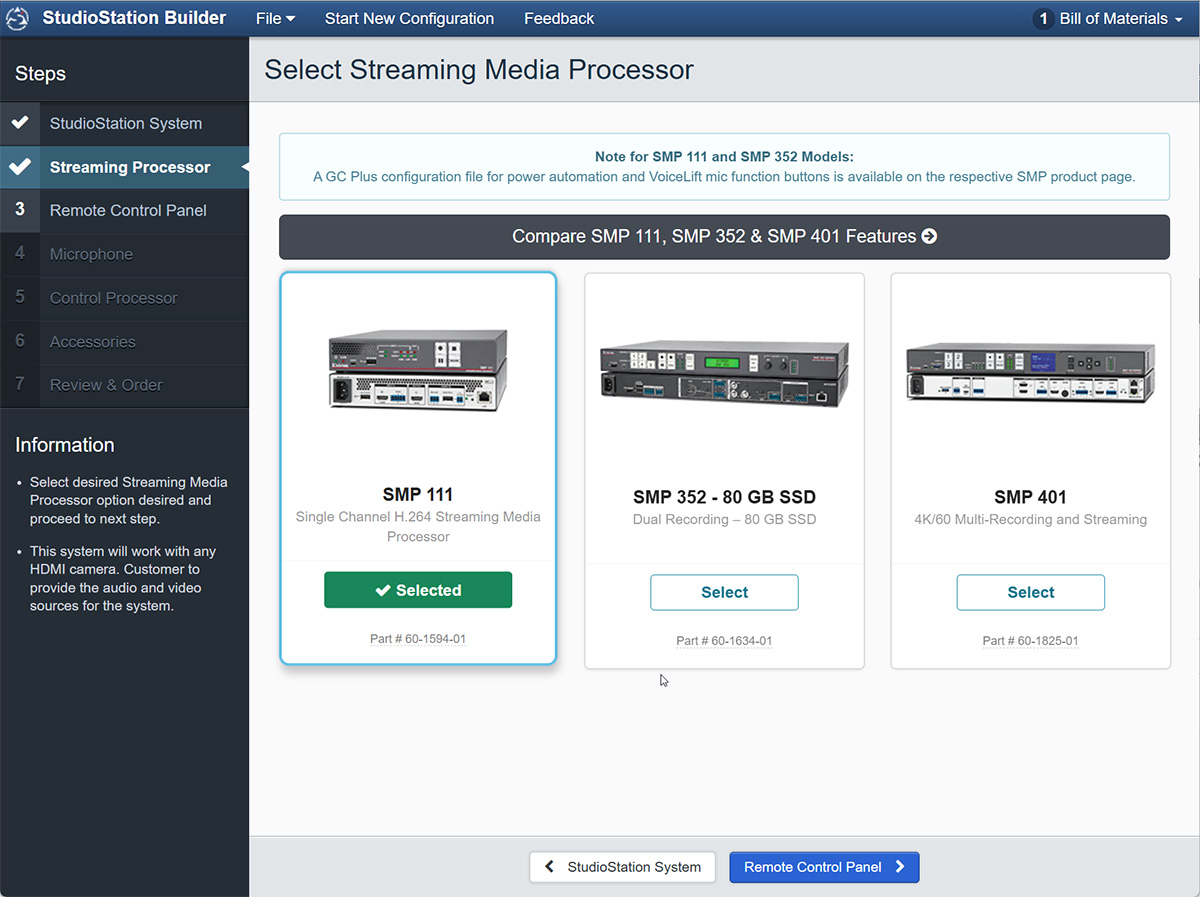Sélectionnez le processeur de streaming multimédia de votre choix.