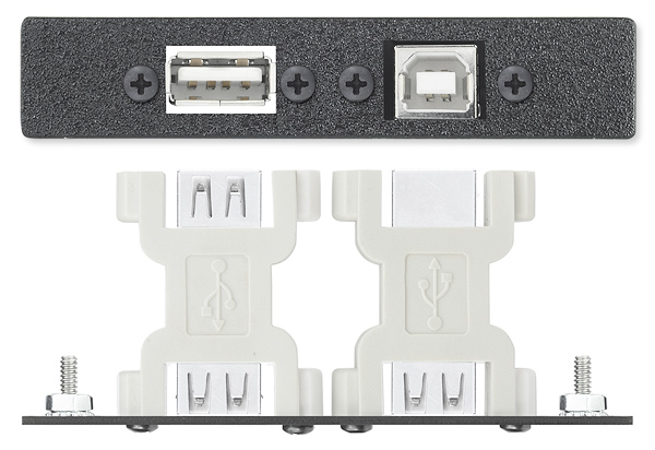 One USB A Female to Female Barrel, One USB B Female to Female Barrel