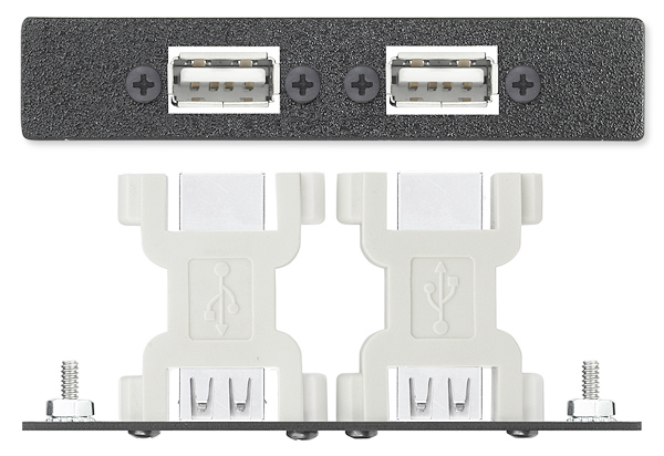 Two USB A Female to USB B Female Adapters