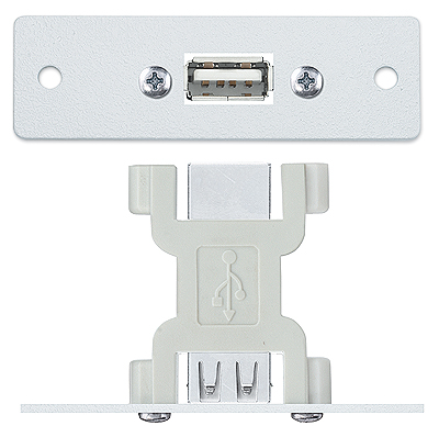 One USB A Female to USB B Female Adapter - White