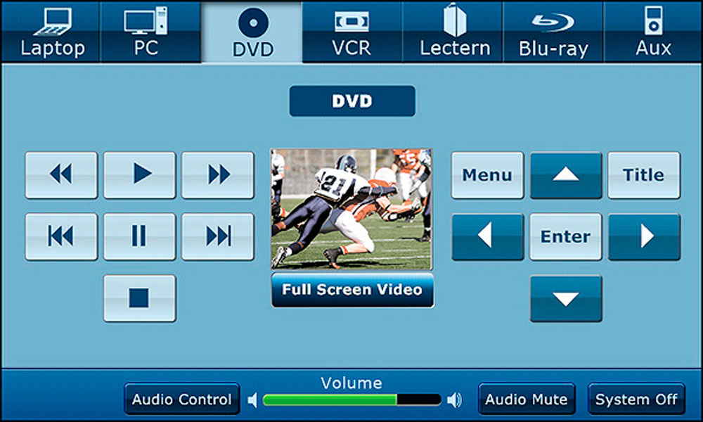 Vortex template DVD screen with menu, enter, and title buttons.