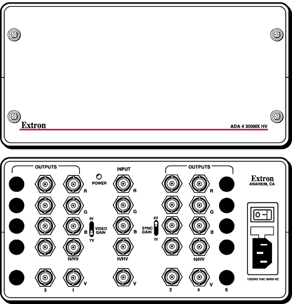 ADA 4 300 MX & ADA 4 300 MX HV Panel Drawing