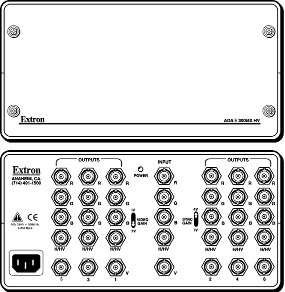 ADA 6 300 MX & ADA 6 300 MX HV Panel Drawing