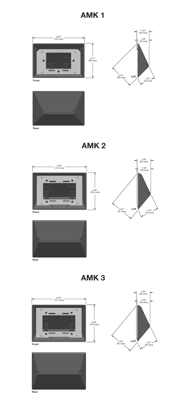 Angle Mount Kits Panel Drawing