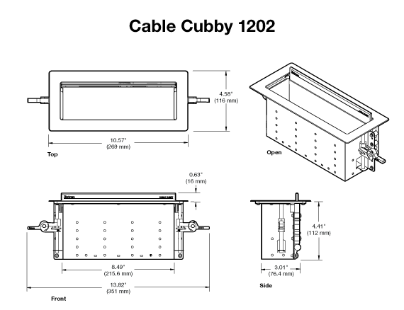 Cable Cubby 1202 Panel Drawing