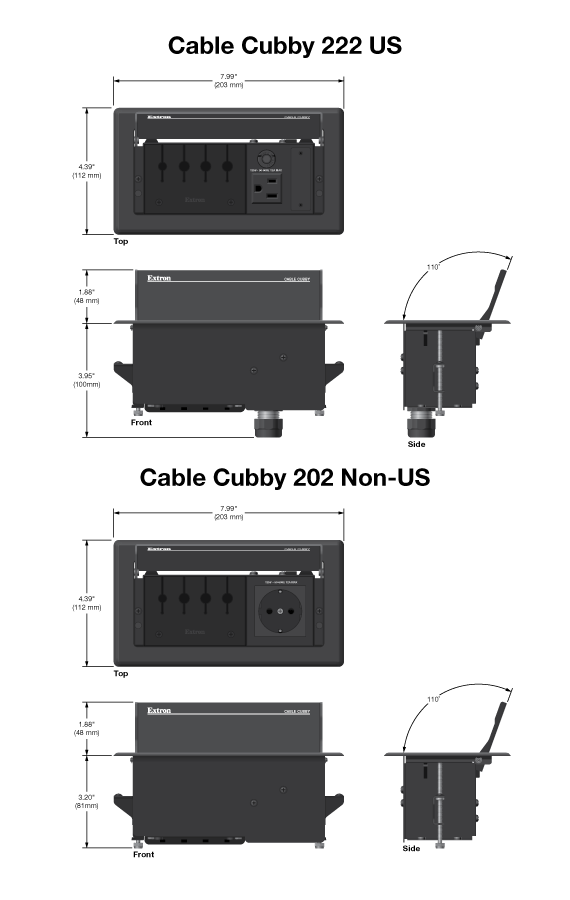 Cable Cubby 202 Panel Drawing