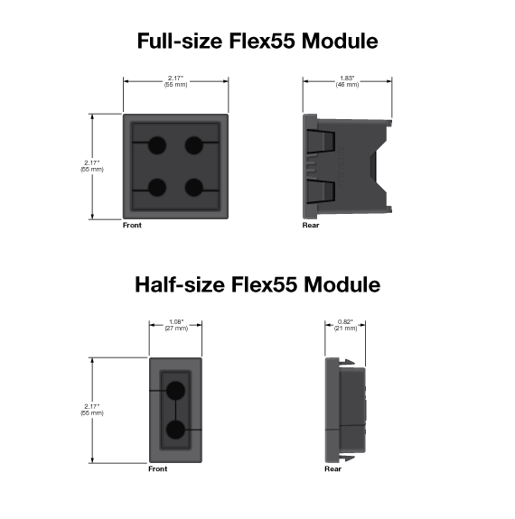 Captive Cable Kits with Split-Ring Holes Panel Drawing