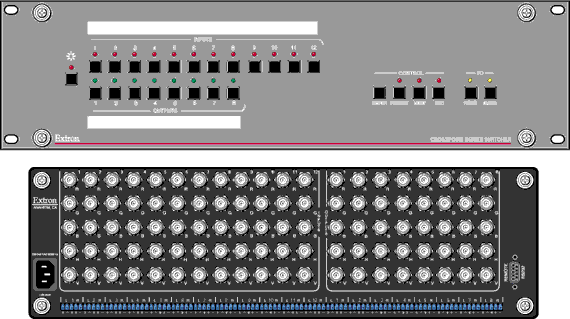 CrossPoint  128 Matrix Switchers Panel Drawing