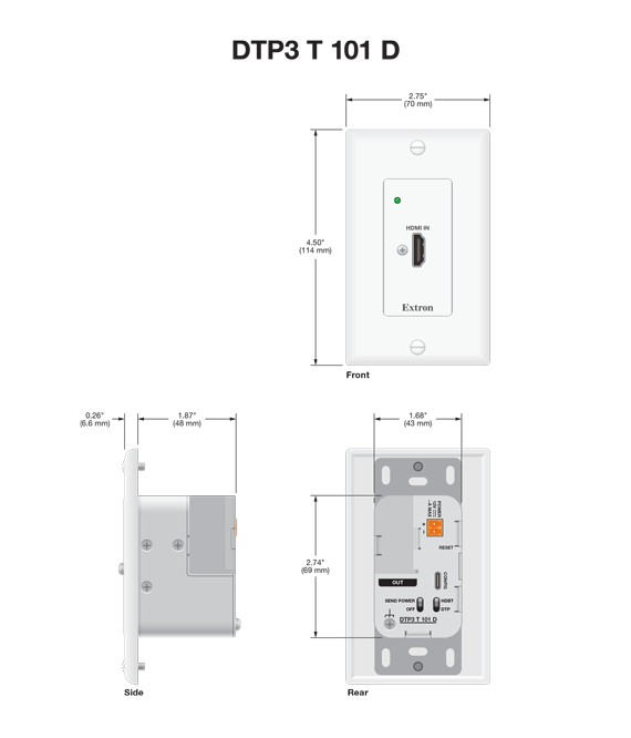 DTP3 T 101 D Panel Drawing