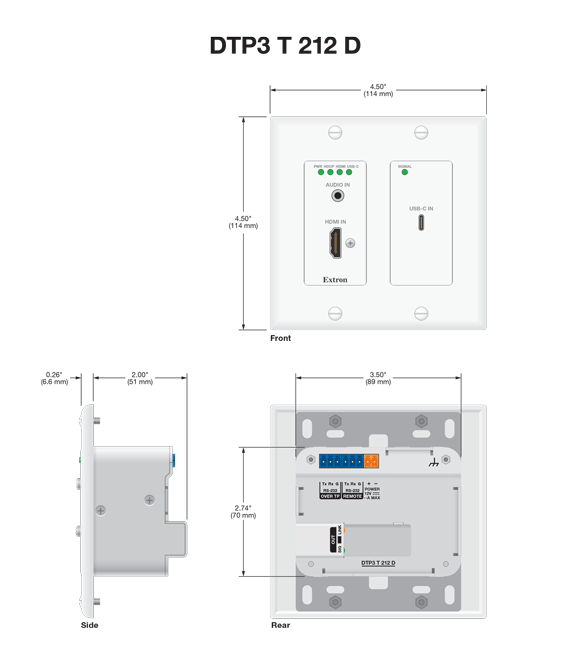 DTP3 T 212 D Panel Drawing