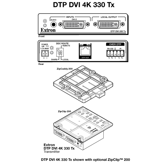 DTP DVI 4K 330 Tx Panel Drawing