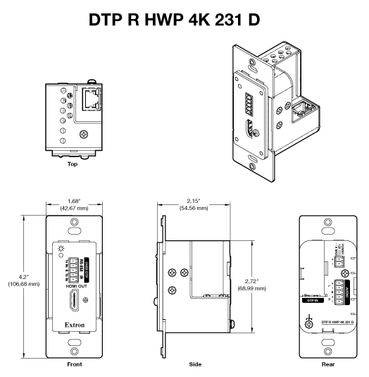 DTP R HWP 4K 231 D Panel Drawing