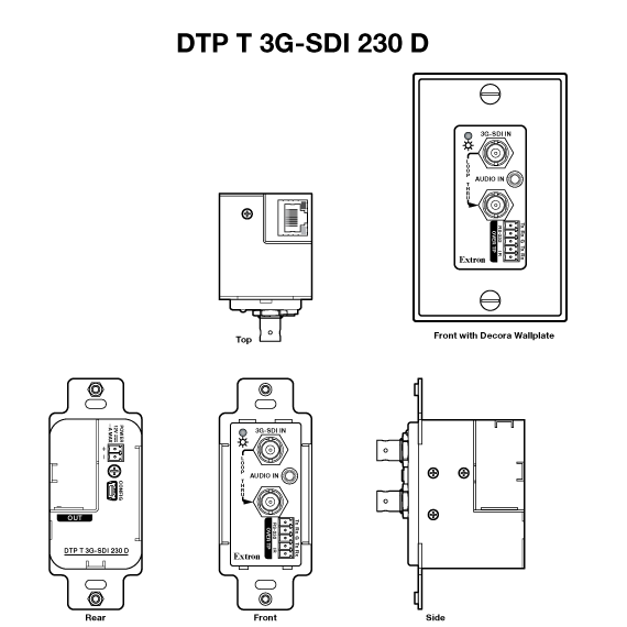 DTP T 3G-SDI 230 D Panel Drawing