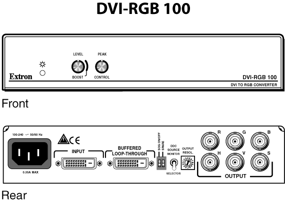 DVI-RGB 100 Panel Drawing