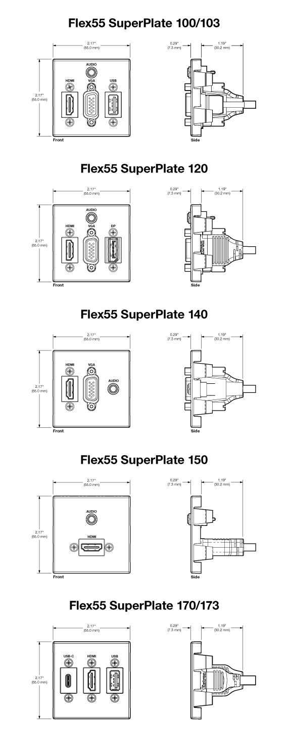 Flex55 SuperPlate Series Panel Drawing