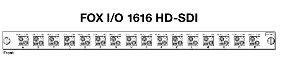 FOX I/O 1616 HD-SDI Panel Drawing