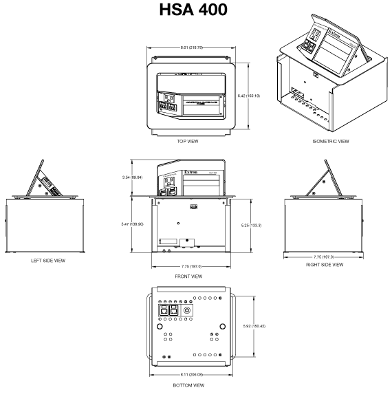 Hideaway HSA 400 Panel Drawing