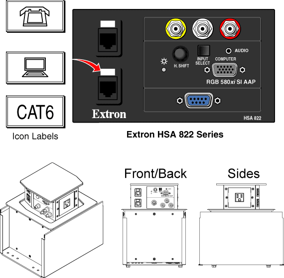 Hideaway HSA 822M Panel Drawing