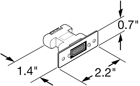 Eine HDMI-Buchse auf HDMI-Buchse Panel Drawing