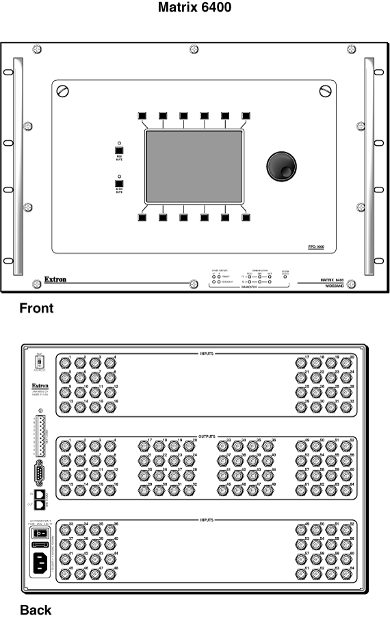 Matrix 6400 Series Panel Drawing