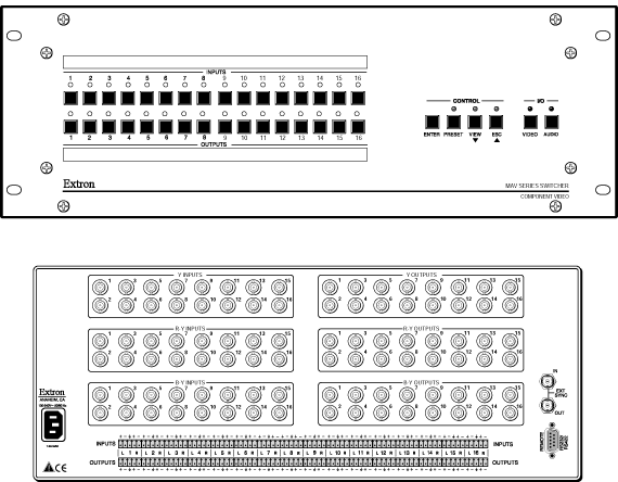 MAV 1616 HD & MAV 1616 HDA Panel Drawing