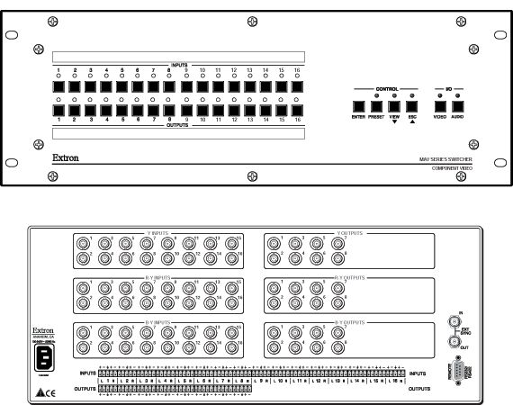 MAV  168 HD & MAV 168 HDA Panel Drawing