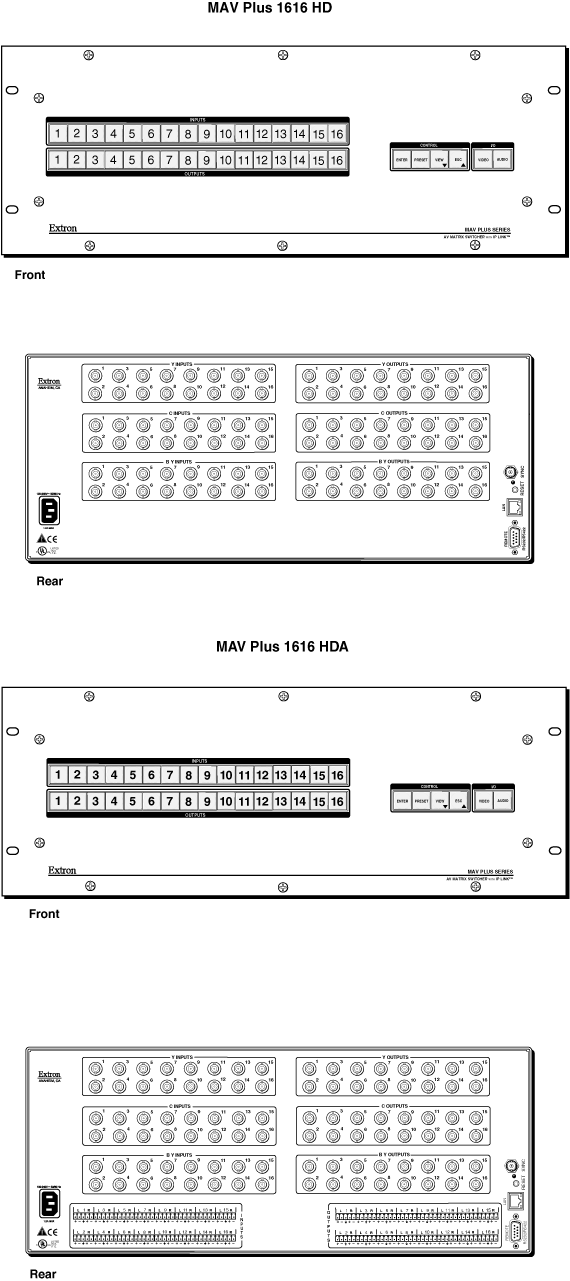 MAV Plus 1616 HD Panel Drawing