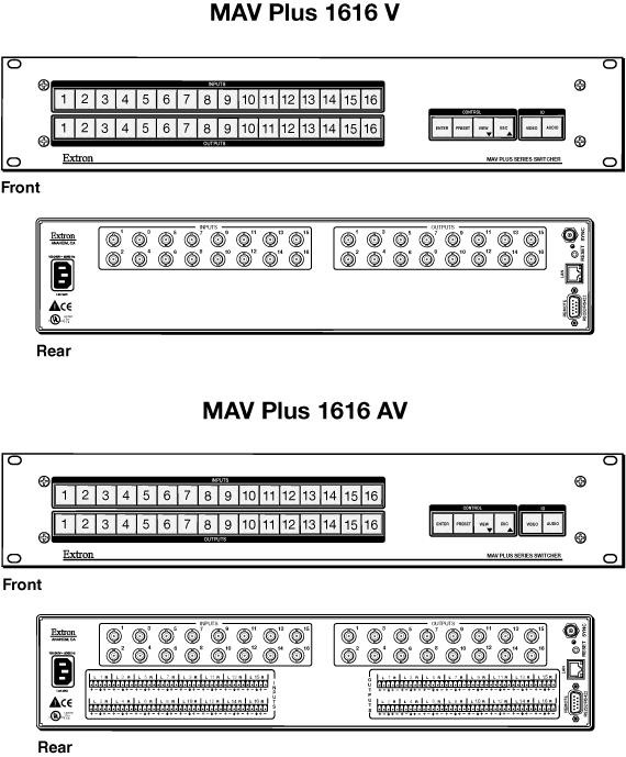 MAV Plus 1616 AV Panel Drawing