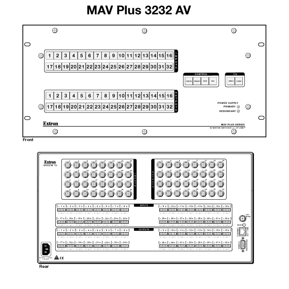 MAV Plus 3232 AV Panel Drawing