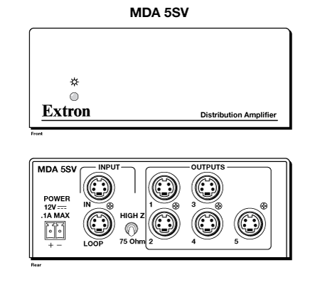 MDA 5SV Panel Drawing