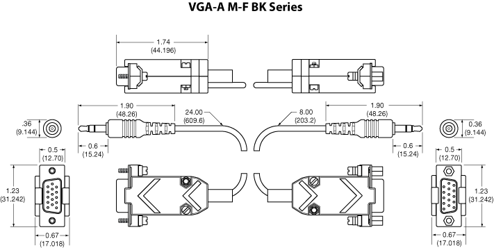 VGA-A M-F BK Panel Drawing