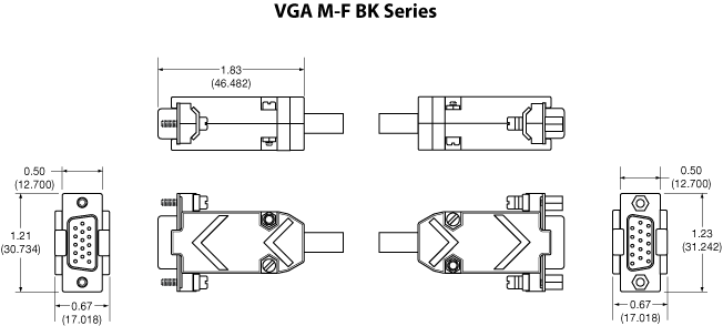 VGA M-F BK Panel Drawing
