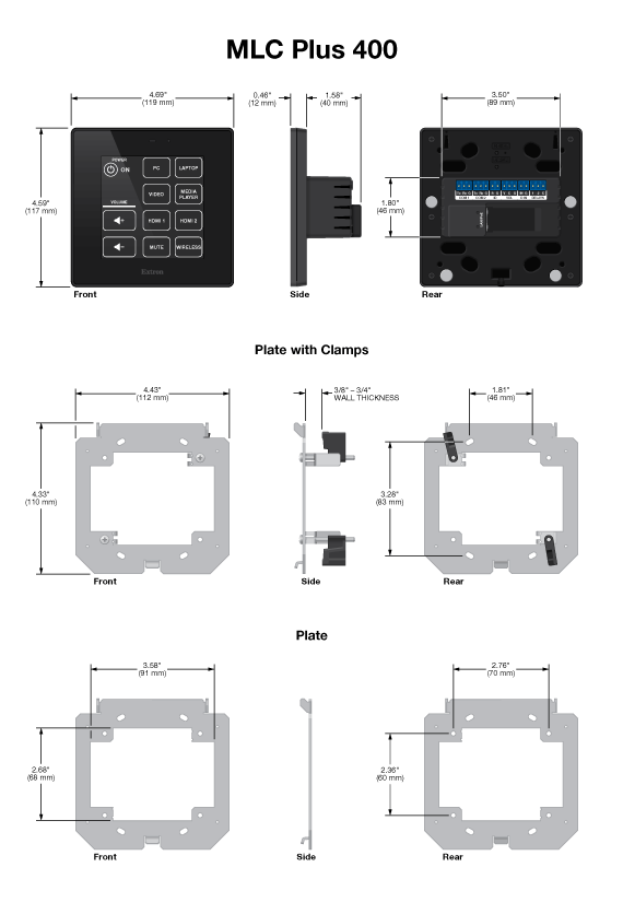 MLC Plus 400 Panel Drawing