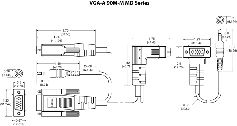 VGA-A 90M-M MD Series Panel Drawing