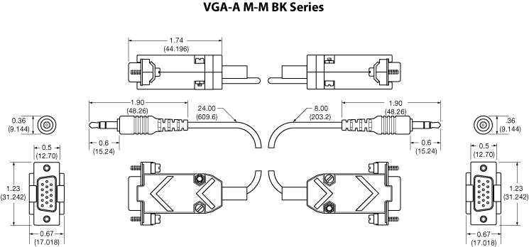 VGA-A M-M BK Panel Drawing